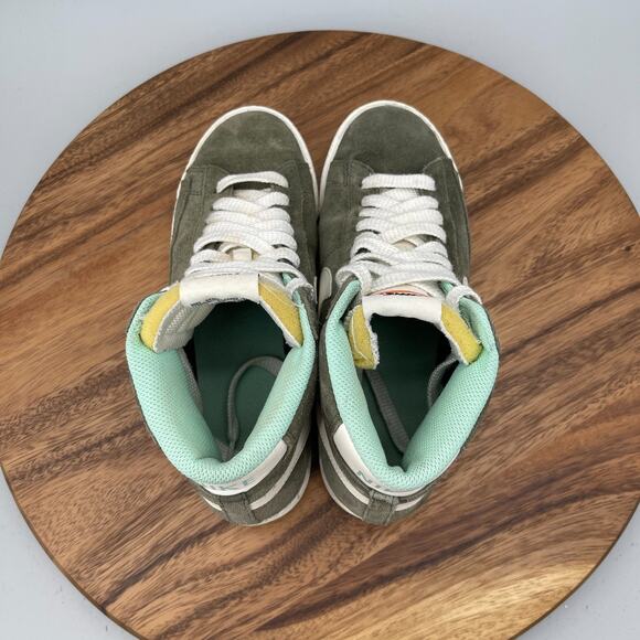 Nike Blazer Mid 77 Shoes Womens Size 9 Olive Suede Casual Athletic Gym Sneakers - Picture 5 of 9